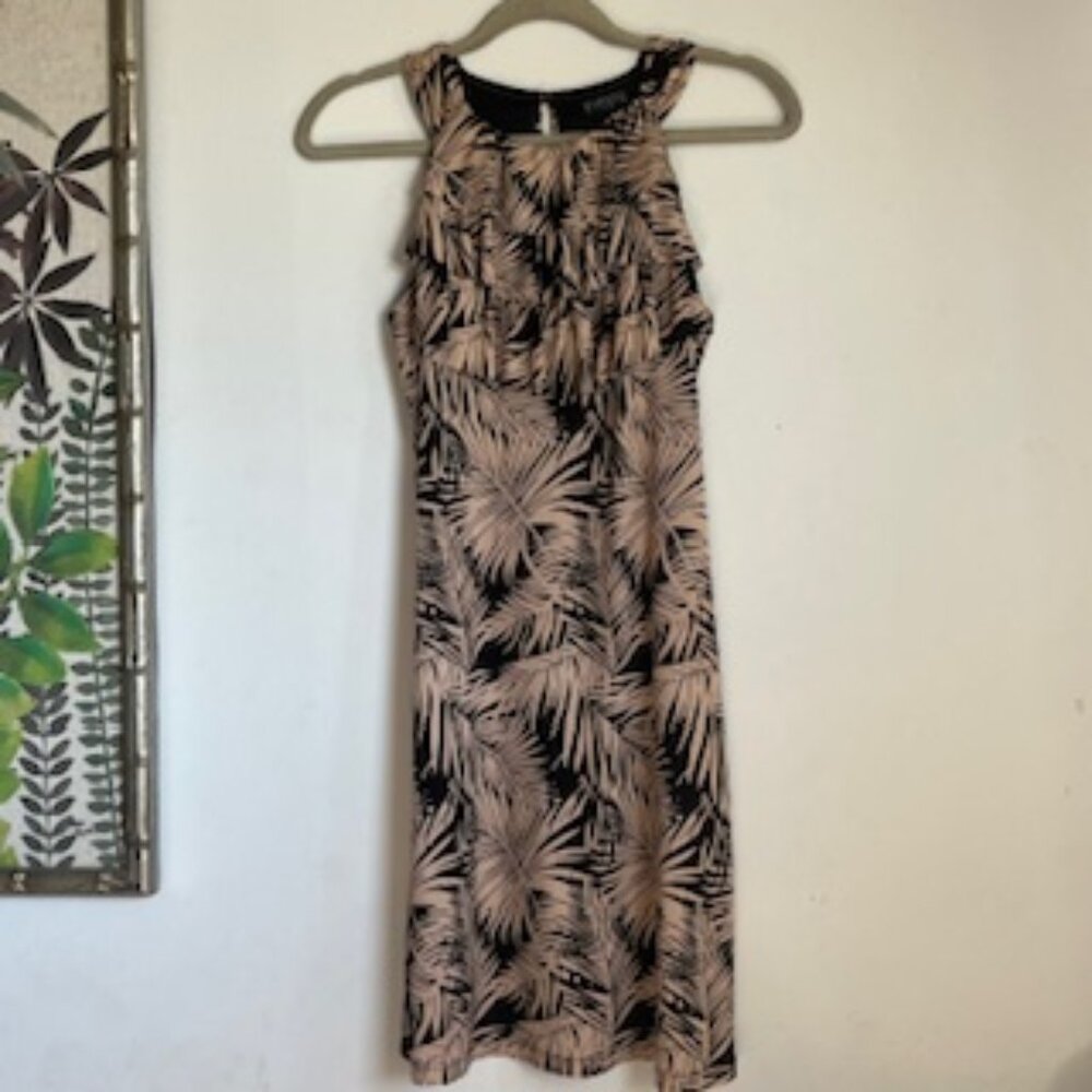 🧡3/15 Enfocus Studio Mini Skirt Leaf/Plant Print Women's 6